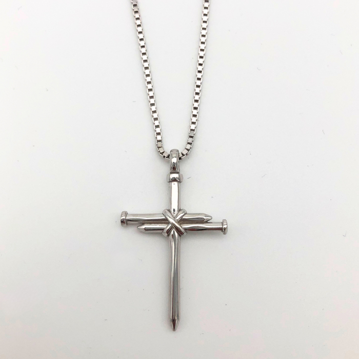 Nail Cross 925 Silver Necklace