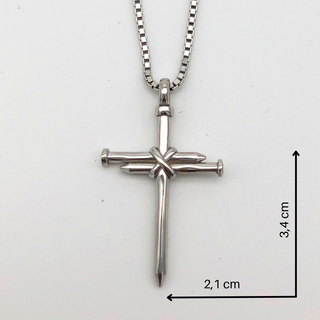 Nagelkreuz 925 Silber Kette, Motivdetail