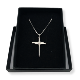 Nagelkreuz 925 Silber Kette, Detailansicht
