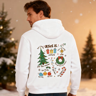 Jesus is Christmas colored Hoodie BackPrint