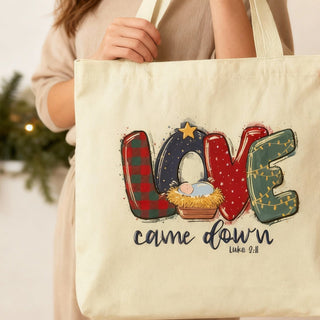Love came down Christmas Tragetasche, christliche Streetwear von Mountain Movers