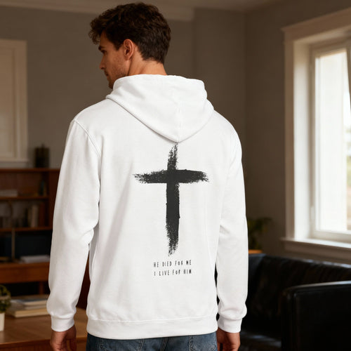 Hij stierf Hoodie Rugprint