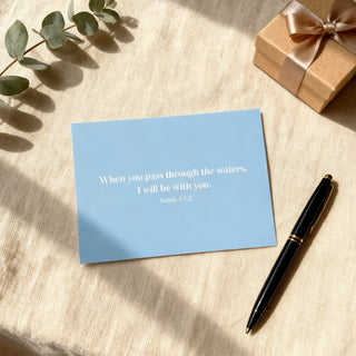 Through the waters Postkarte, christliche Streetwear von Mountain Movers