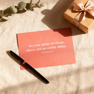 things above Postkarte, christliche Streetwear von Mountain Movers