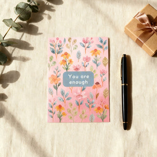 You are enough Flower Postkarte, christliche Streetwear von Mountain Movers