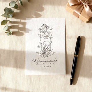 heaven and earth Postkarte, christliche Streetwear von Mountain Movers