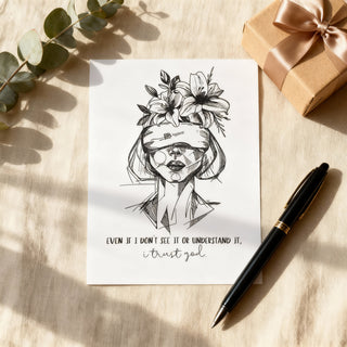 I trust God Postkarte, christliche Streetwear von Mountain Movers