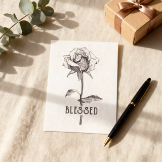 Blessed Rose Postkarte, christliche Streetwear von Mountain Movers