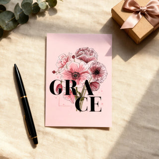 Grace Flower Postkarte, christliche Streetwear von Mountain Movers