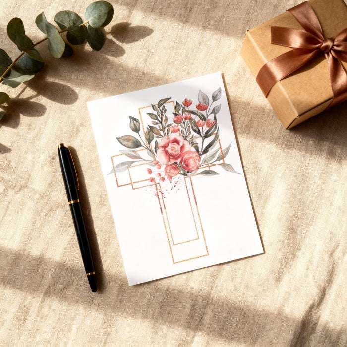 Gouden Aquarel Kruis briefkaart