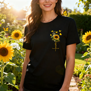 Faith Sunflower Shirt Variante, Mountain Movers christliches Design