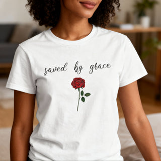 Saved by Grace Rose T-Shirt Flatlay, Mountain Movers