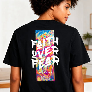 Faith over Fear Streetwear Shirt BackPrint, christliche Streetwear von Mountain Movers