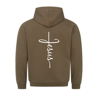 Jesus Simple Hoodie BackPrint Detailansicht, Mountain Movers christliche Streetwear