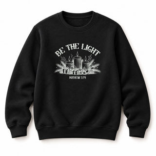 Be the Light Matthew 5:14 Christmas Sweatshirt Schwarz