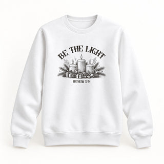 Be the Light Matthew 5:14 Christmas Sweatshirt Weiß