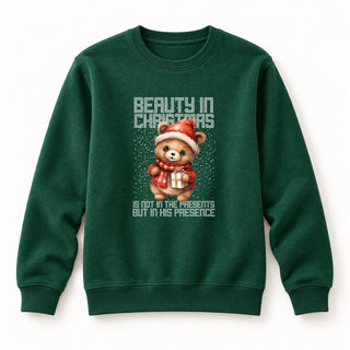 Beauty in Christmas Bär Sweatshirt Grün
