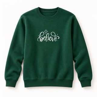 Believe Christmas Sweatshirt Grün