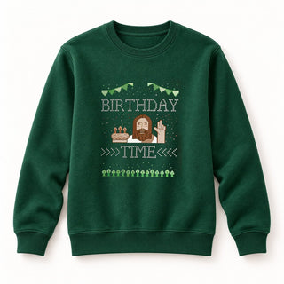 Birthday Time Christmas Sweatshirt Grün
