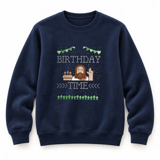 Birthday Time Christmas Sweatshirt Navy