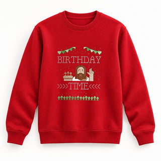 Birthday Time Christmas Sweatshirt Rot