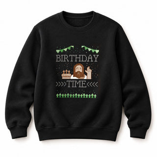 Birthday Time Christmas Sweatshirt Schwarz