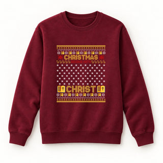 Christmas begins with Christ Sweatshirt Burgunder