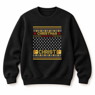 Christmas begins with Christ Sweatshirt Schwarz