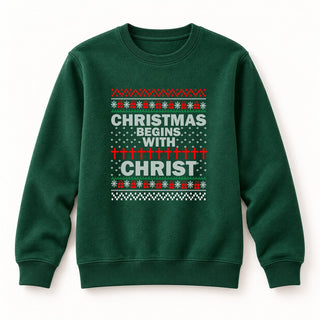 Christmas begins with Sweatshirt Grün