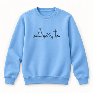 Christmas Heartbeat Sweatshirt Babyblau
