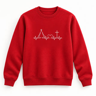 Christmas Heartbeat Sweatshirt Rot