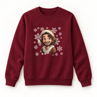 Christmas Jesus Sweatshirt Burgunder