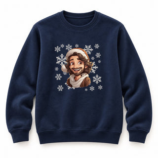 Christmas Jesus Sweatshirt Navy