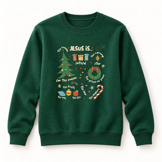 Jesus is Christmas colored Sweatshirt Grün