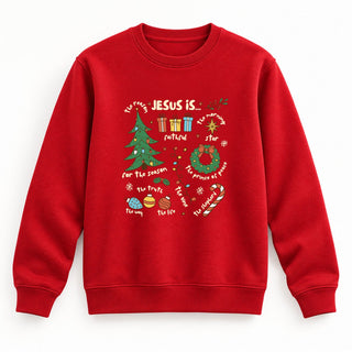 Jesus is Christmas colored Sweatshirt Rot