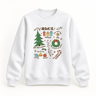 Jesus is Christmas colored Sweatshirt Weiß