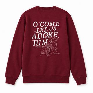 Come let us adore him Luke Christmas - backprint - Sweatshirt Burgunder