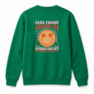 Dear Person Smile Christmas Sweatshirt (Back) Grün