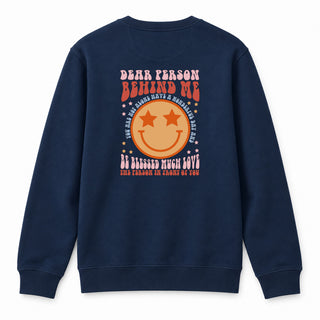 Dear Person Smile Christmas Sweatshirt (Back) Navy