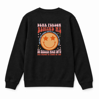 Dear Person Smile Christmas Sweatshirt (Back) Schwarz
