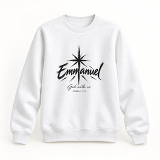 Emmanuel Matthew 1:23 Christmas Sweatshirt Weiß