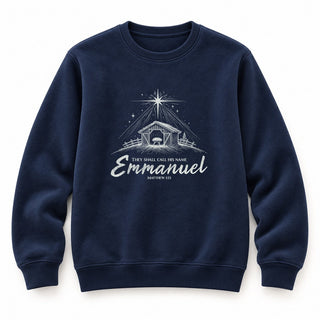 Emmanuel Matthew 1,23 Christmas Sweatshirt Navy