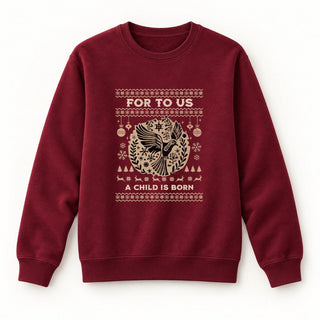 For to us Christmas Sweatshirt Burgunder