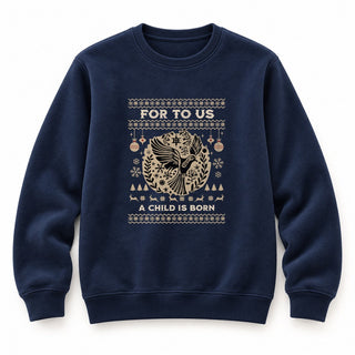 For to us Christmas Sweatshirt Navy