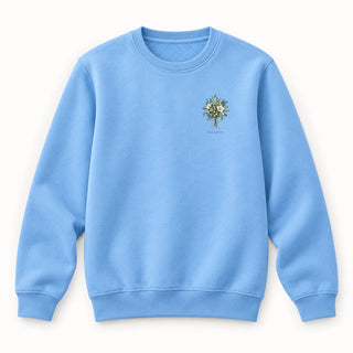 Friede auf Erden Aquarell Christmas Sweatshirt Babyblau