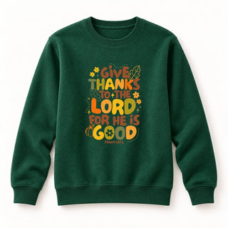 Give thanks Christmas Sweatshirt Grün