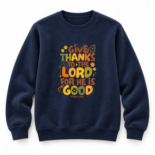 Give thanks Christmas Sweatshirt Navy