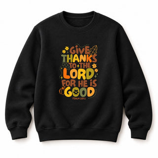 Give thanks Christmas Sweatshirt Schwarz