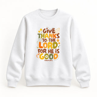Give thanks Christmas Sweatshirt Weiß