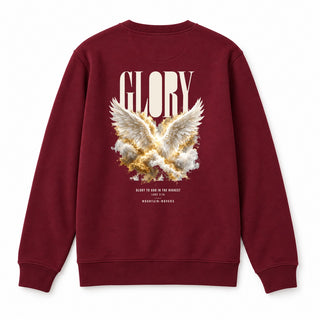Glory to God in the Highest Christmas Sweatshirt Backprint Burgunder